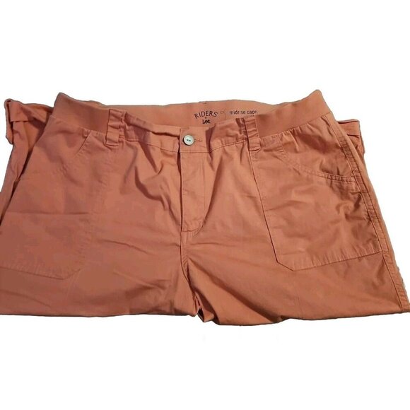 Riders Lee Midrise Peach Capri Plus Size 20 Stretchy Waist - Picture 7 of 13